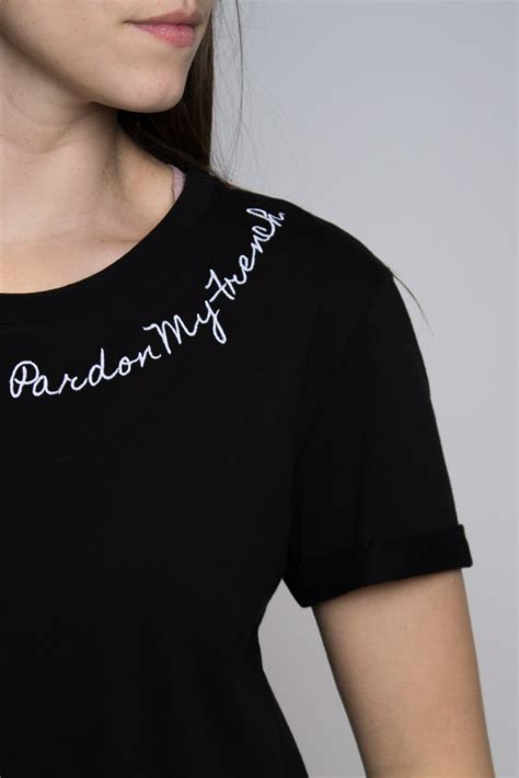 Black T Shirt Pardon My French • Products • Atelier Bossier