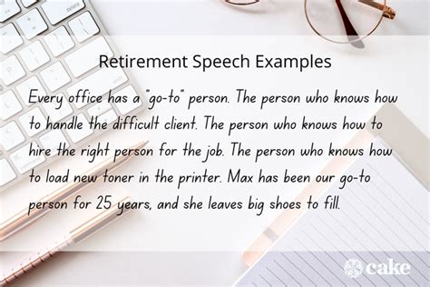 How To Write A Memorable Retirement Speech Examples Cake Blog