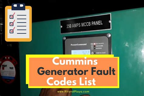 Cummins Generator Fault Codes List Detailed Overview
