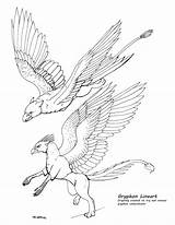 Gryphon Lineart Drawing Griffin Drawings Deviantart Coloring Mythical Draw Reference Creatures Colouring Fantasy sketch template