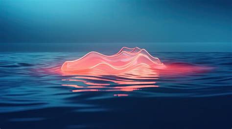 Premium Ai Image Fluorescent Ocean Wave Closeup