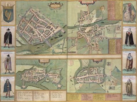Maps Of Galway Dublin Limerick And Cork In Civitates Orbis