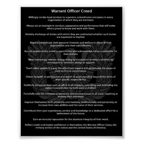 Chief Warrant Officer Creed Poster Warrant Officer
