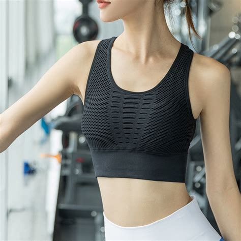 women sports bra underwear sexy mesh breathable sports top push up female gym fitness sportwear