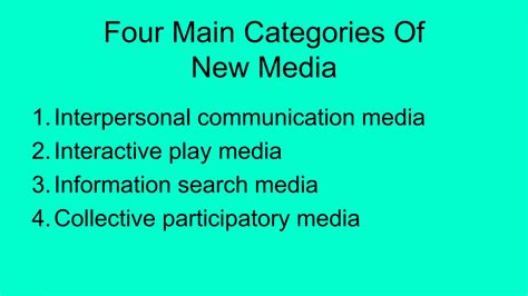 Traditional Media Media Theory And New Media