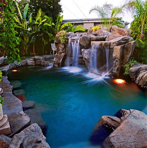 Grotto S And Waterfalls Tropical Pool Orange County By Gentili