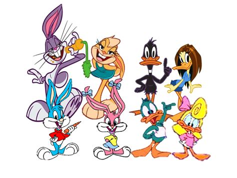 Four Rabbits And Ducks Tiny Toon And Looney Tunes By
