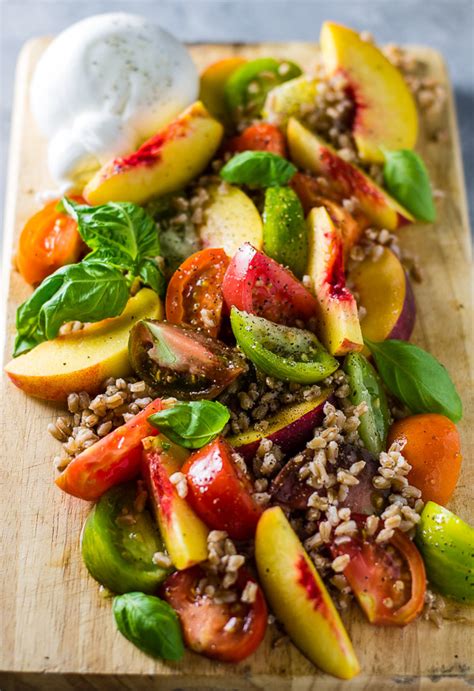 Heirloom Tomato And Peach Salad Lean Green Nutrition Fiend