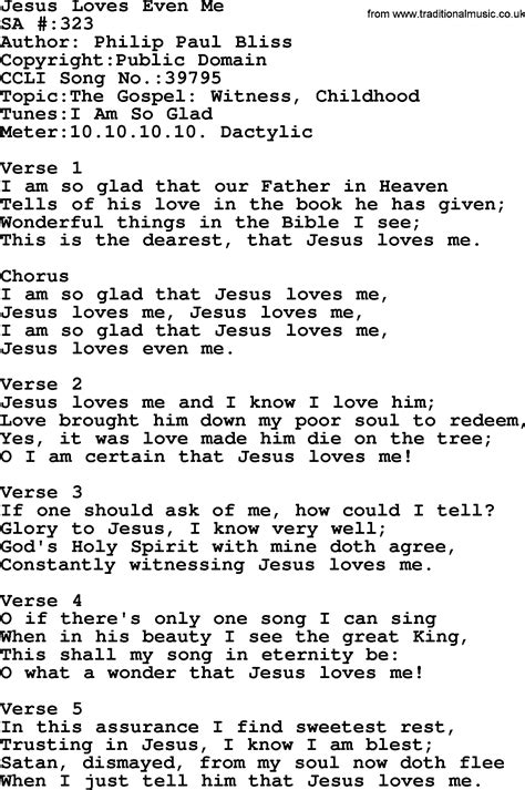 Salvation Army Hymnal Song Jesus Loves Even Me With Lyrics And Pdf