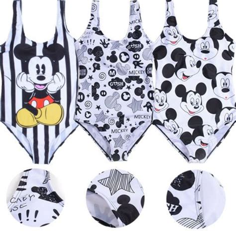 Details About Women Swimsuit Mickey Mouse One Piece Bathing Suits