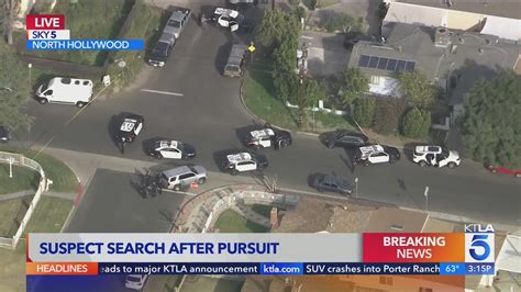 Lapd Officers Search For Murder Suspect Following Chase Youtube