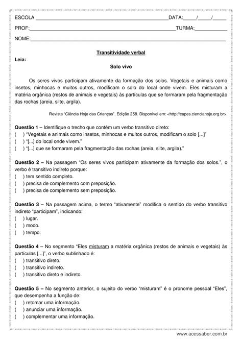 Atividades Sobre Discurso Direto E Indireto