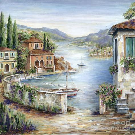 Tuscan Villas By The Sea Ii I Painting By Marilyn Dunlap Fine Art America