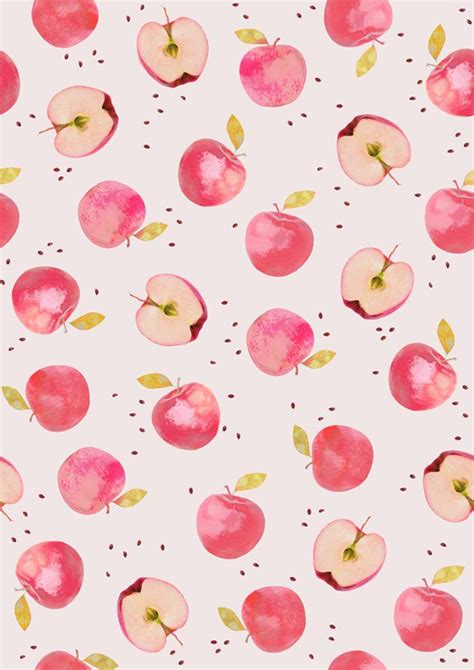 Apple Pattern By Kind Of Style Apple Art Print Apple Wallpaper