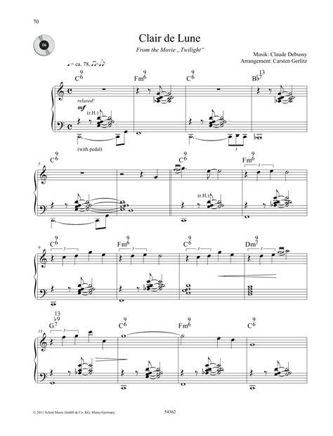 Claude Debussy Claire De Lune Sheet Music Notes Chords Download Printable Piano Solo Pdf Score