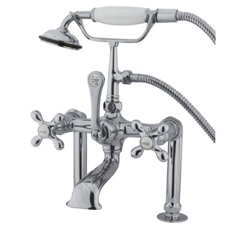 Aqua Eden 3 Handle Deck Mount High Risers Claw Foot Tub Faucet With