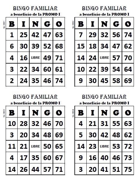 Pdf Tablas De Bingo Para Imprimir En Word Gratis Cartones De Bingo En