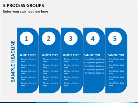 5 Process Groups Powerpoint Template Sketchbubble
