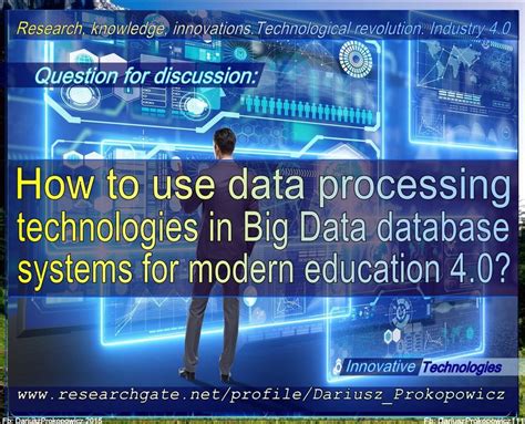Education 4.0 is a respond to the needs of ir4.0 where human and technology are aligned to enable new possibilities. How to use data processing technologies in Big Data ...