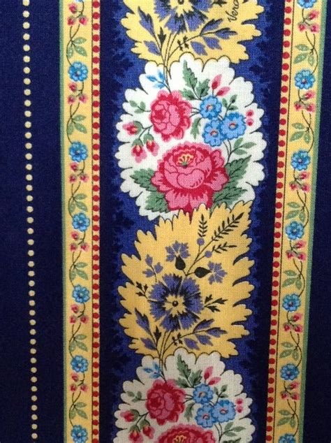 Vera Bradley Cotton Fabric Floral Dark Blue By Yetzaly On Etsy