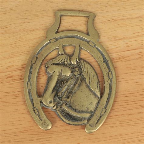 Solid Brass Horse Badge Horse Brass Tack Horse Head Inside A