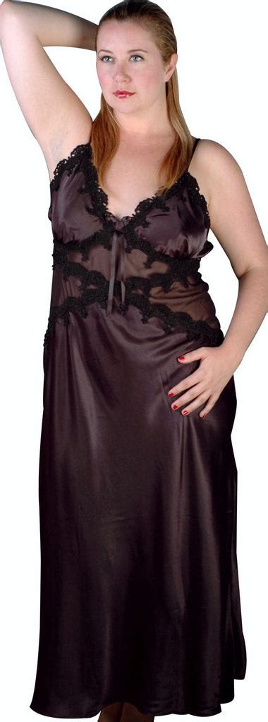 Womens Plus Size Silky Nightgown With Venice Lace 6026x