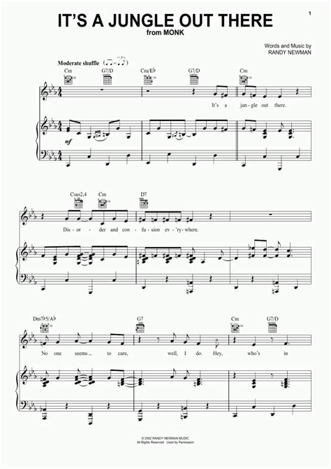 Its A Jungle Out There Piano Sheet Music