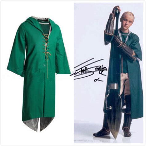Slytherin Draco Malfoy Cape Quidditch Cloak Robe Cosplay Costume Custom