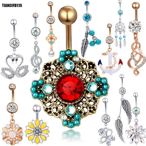 Tiancifbyjs Woman Summer Fashion Belly Button Rings 1pcs Dangle