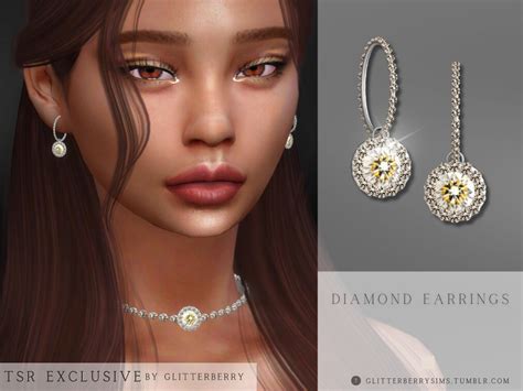 The Sims Resource Diamond Earrings