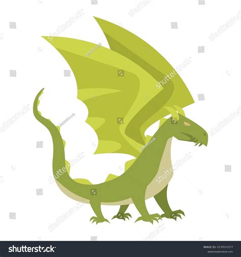 Green Dragon Wings Character Stock Vector Royalty Free 2170537277