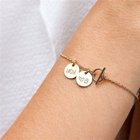 Pulsera Inicial Regalos Para Mam Personalizado Disco By Blushesandgold