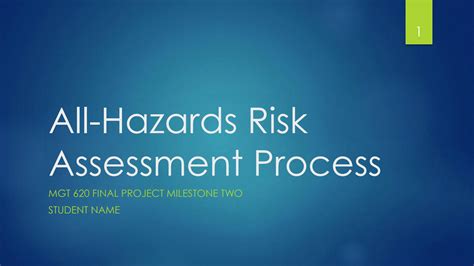 SOLUTION All Hazards Risk Assessment Process Studypool