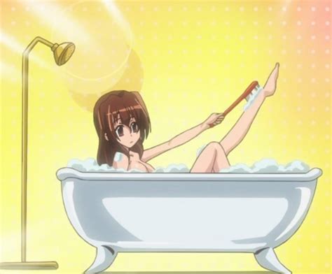 Maria Hayate No Gotoku Hayate No Gotoku 1girl Bath Bathing Bathtub Breasts Brown Hair