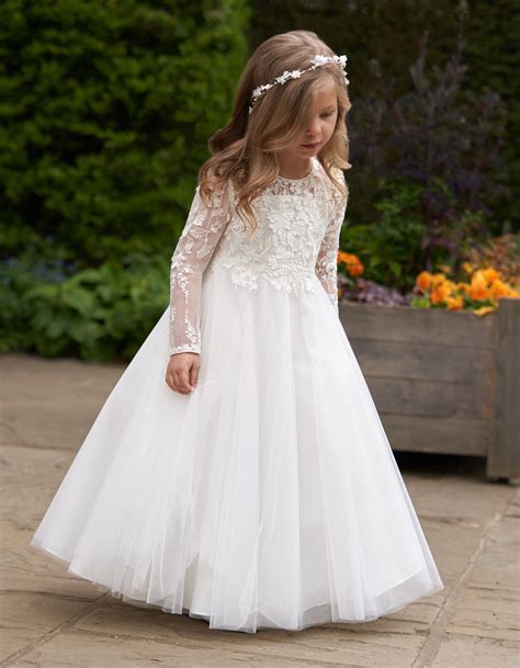 Clementine A Long Sleeve Flowergirl Dress With Pockets Wed2b
