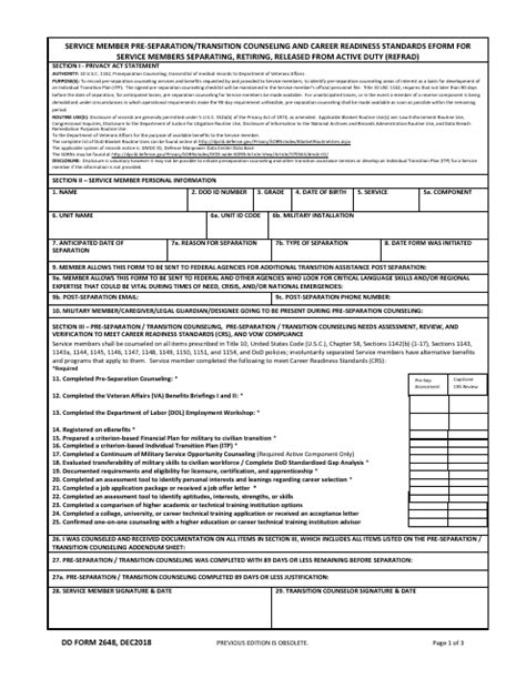 Dd Form 2648 Fill Out Sign Online And Download Fillable Pdf