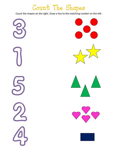 Shapes And Numbers Worksheet