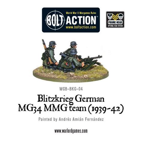 Bolt Action Blitzkrieg German Mg34 Mmg Team 1939 42 Black Dragon