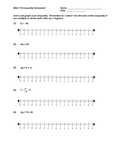 Math Inequalities Worksheet 6th Grade Algebra 1 Worksheets Systems Of