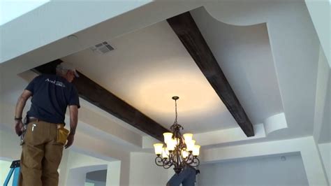 How To Install Faux Wood Ceiling Beams Youtube