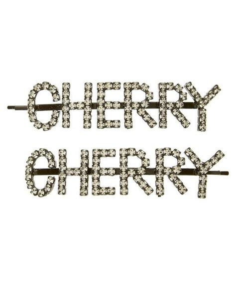 Ashley Williams Cherry Crystal Hair Pins In Silver Modesens Crystal