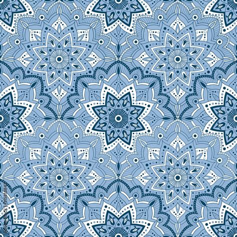 Ramadan Kareem Background Vector Arabic Blue Pattern Background Lace