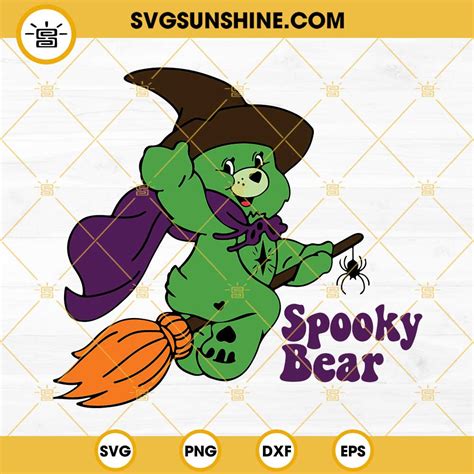 Spooky Bear Witch SVG, Halloween Care Bear SVG PNG DXF EPS Cricut