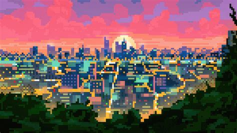 1360x768 Pixel City Sunset Laptop Hd Hd 4k Wallpapers Images