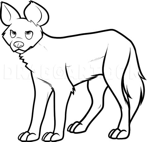 How To Draw A Wild Dog African Wild Dog Coloring Page Trace Drawing