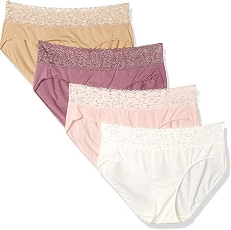 Hanes Womens Invisible Lace Waist Hipster Panties 4 Pack Assorted 9