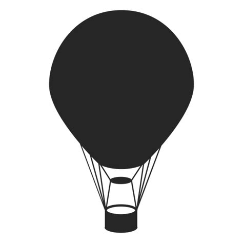 black hot air balloon silhouette transparent png svg vector file