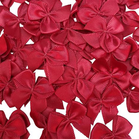 chenkou craft 60pcs mini satin ribbon bows flowers 1 x3 4 appliques diy craft wine