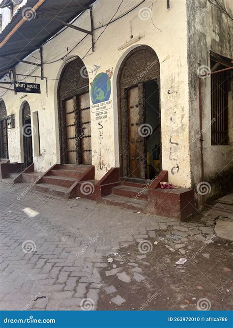 Houses And Architecture In Old Town In Mombasa Kenya Africa Editorial