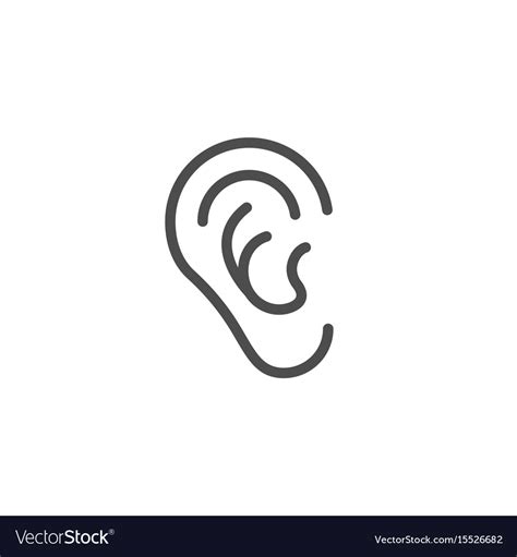 Ear Line Icon Isolated On White Vector Illustration Download A Free